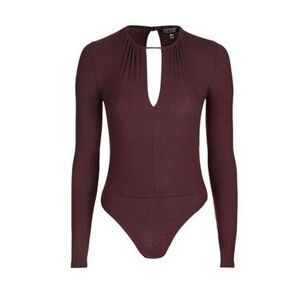 Topshop burgundy bodysuit size 6
